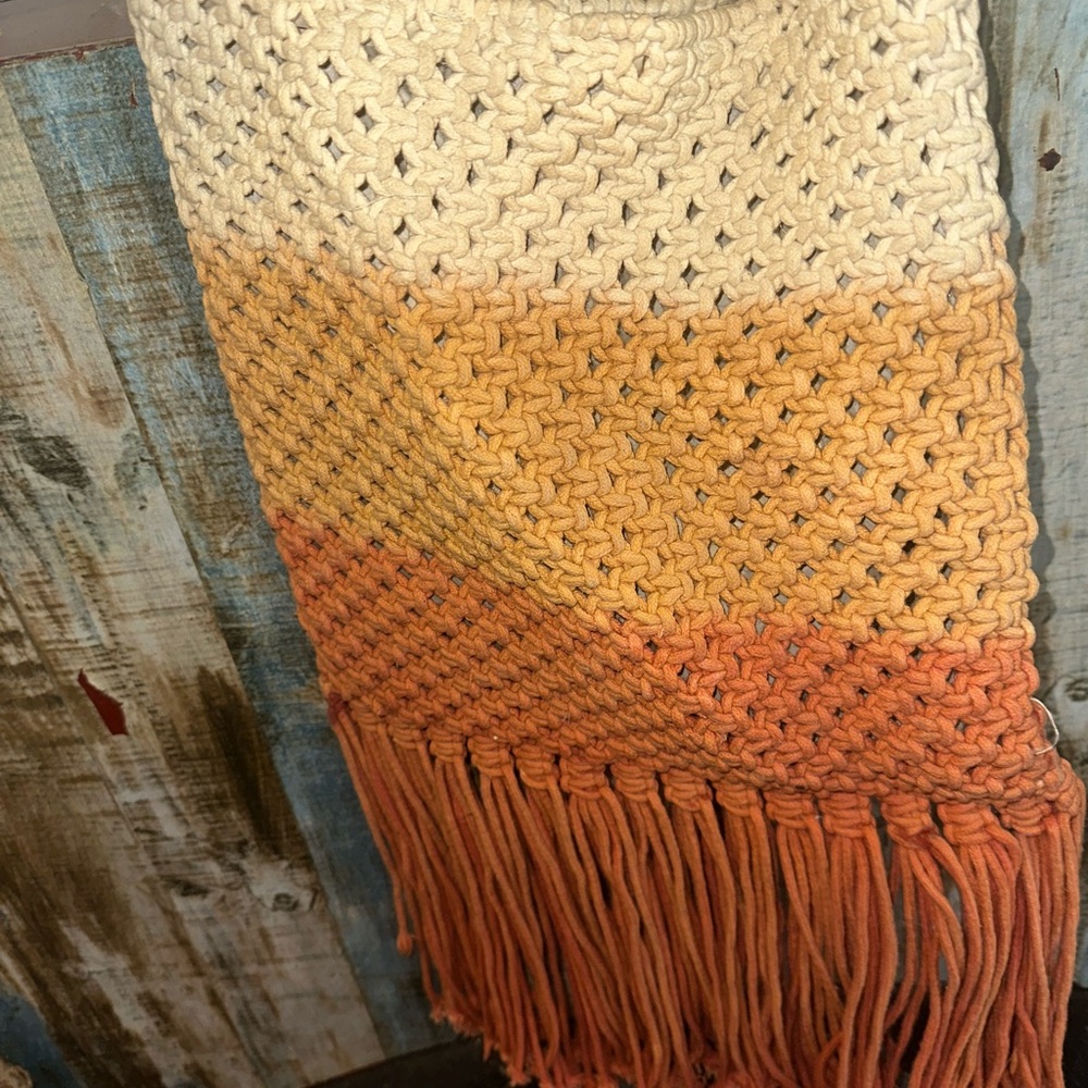 Handwoven Ombre Fringe Throw Blanket